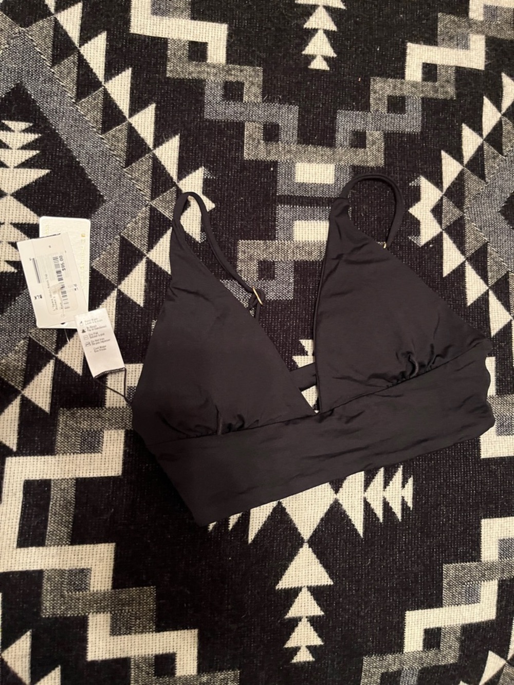 l*space Black Triangle Bralette Bikini Top